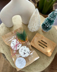 Deluxe Wash Day Steamies duo with matching bamboo tray, aromatherapy shower steamers that turn shower time into a spa moment.