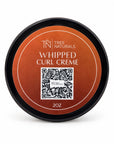 Tree Naturals Whipped Curl Creme, 2 oz jar with an orange lid label and QR code on a white background.
